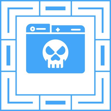 kafatası ikonu teknolojisi uyarı vektörü çizimi