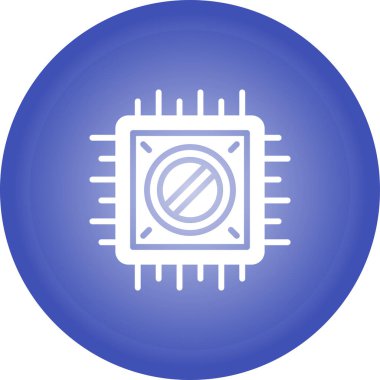 Çip web simgesi, basit vektör illüstrasyonu