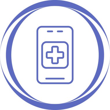 Tıbbi Uygulama Web simgesi, vektör illüstrasyonu