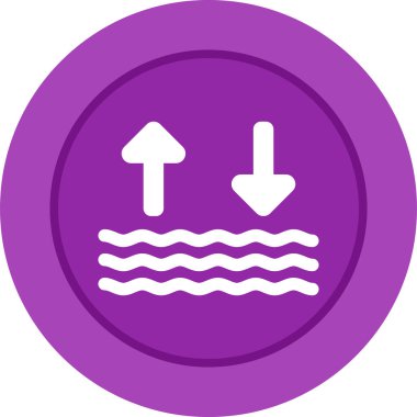 Dalgalar yukarı ve aşağı oklarla. Web simgesi basit illüstrasyon