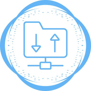 FTP sunucu simgesi, vektör illüstrasyonu. İzole edilmiş ftp veri sembolü. FTP transfer protokolü konsepti. 
