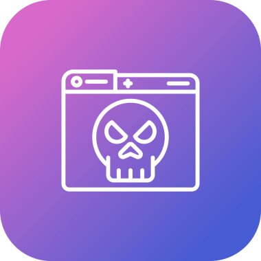 kafatası ikonu teknolojisi uyarı vektörü çizimi