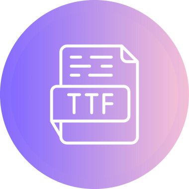 TTF file format icon, vector illustration clipart