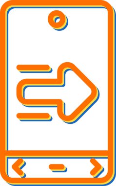 Sağ oklu cep telefonu. Web simgesi vektör tasarımı