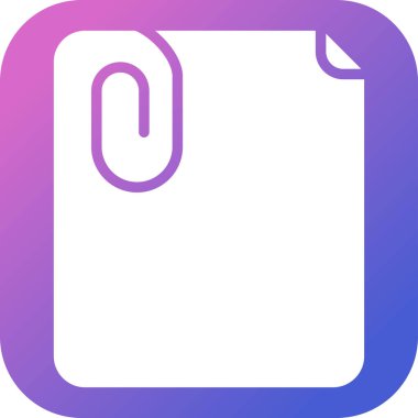 Kağıt ataç kağıt simgesi, vektör illüstrasyonu 