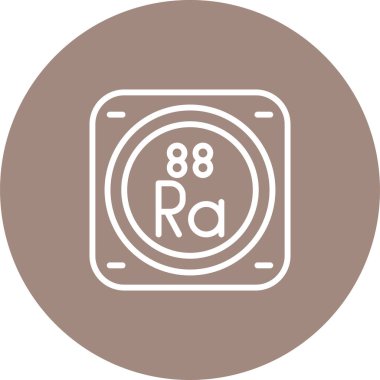 radyum kimyasal element simgesi web basit illüstrasyon