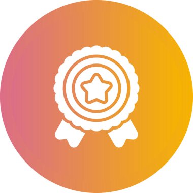 Moda düz biçimli Madalya Simgesi beyaz arkaplanda izole