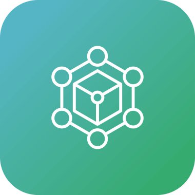 Blockchain ağı. Web simgesi basit illüstrasyon 