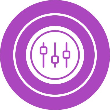 Müzik Eşitleyici Çember simgesinin vektör çizimi  