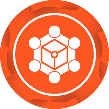 Blockchain ağı. Web simgesi basit illüstrasyon 