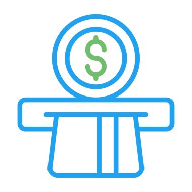 Dolar simgesi ve kredi kartı, vektör illüstrasyonu