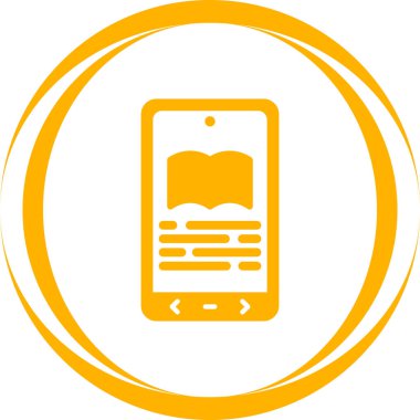 E-kitap okuyucu simgesi. Web simgesi basit illüstrasyon
