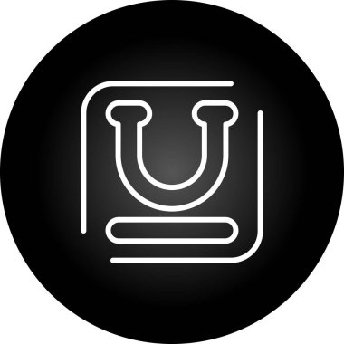 Altı çizili simge düz ve basit set tasarımı