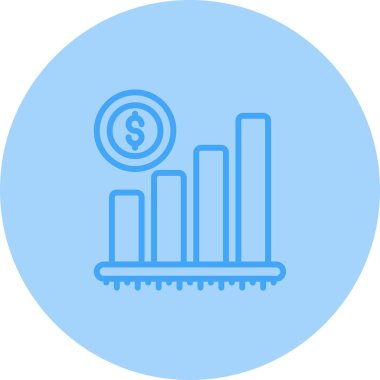 Dolar sembollü büyüme grafiği, vektör illüstrasyonu