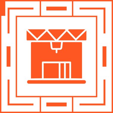 3D baskı simge vektör çizim  