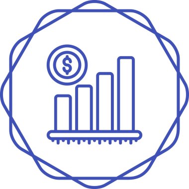 Dolar sembollü büyüme grafiği, vektör illüstrasyonu