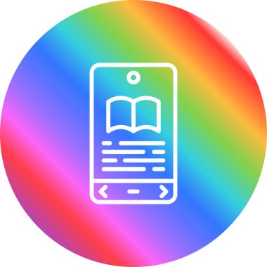E-kitap okuyucu simgesi. Web simgesi basit illüstrasyon