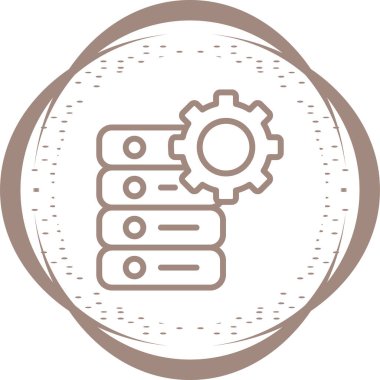 Veritabanı yönetimi. Web simgesi basit illüstrasyon