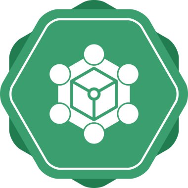 Blockchain ağı. Web simgesi basit illüstrasyon 