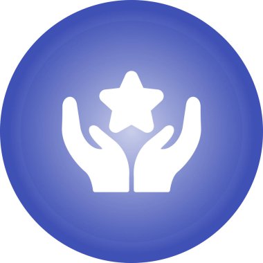 Eller simgesi olan yıldız, başarı konsepti vektör çizimi