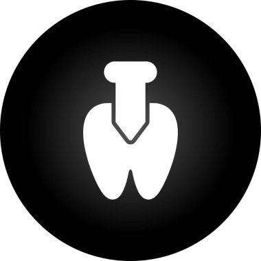 Diş matkabı olan dişler basit simge, web illüstrasyonu