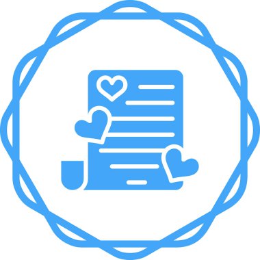 Romantik şiir ikonunun vektör illüstrasyonu