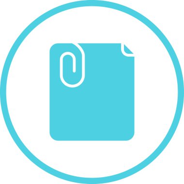 Kağıt ataç kağıt simgesi, vektör illüstrasyonu 