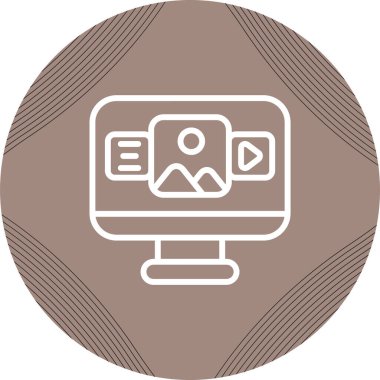 bilgisayar ekranı simgesi, vektör illüstrasyonu basit tasarım