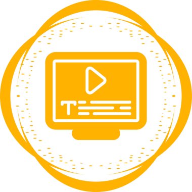 altyazı simgesi. Beyaz arkaplanda izole edilmiş doğrusal biçim işareti. Vektör illüstrasyonu.