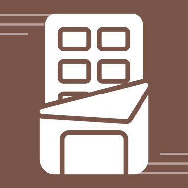 Beyaz arkaplanda izole edilmiş çikolata çubuğu simgesi 