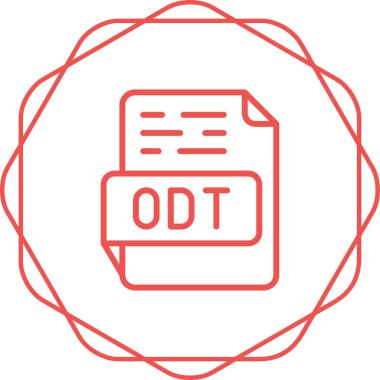 ODT file format icon, vector illustration