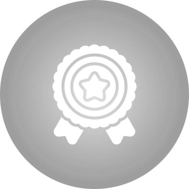 Moda düz biçimli Madalya Simgesi beyaz arkaplanda izole