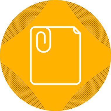 Kağıt ataç kağıt simgesi, vektör illüstrasyonu 