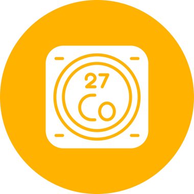 Periyodik tablonun metal kimyasal elementinin web illüstrasyonu