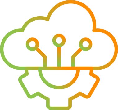 Servis simgesi olarak yazılım, vektör illüstrasyonu basit tasarım