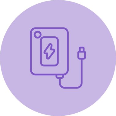 Power Bank vektör illüstrasyonunun simgesi