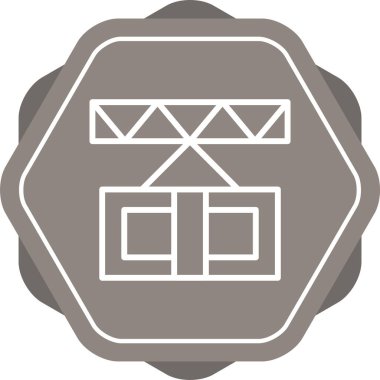 İnşaat vinci. Web simgesi basit illüstrasyon