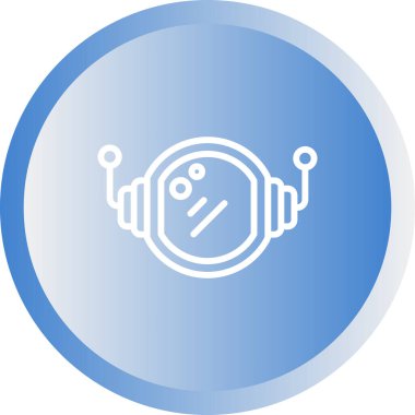 Astronot ya da kozmonot kask ikonu vektör çizimi. Beyaz üzerine izole edilmiş bilim alanı galaksisinin basit etiket logosu.