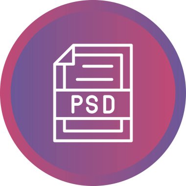 Psd Dosya simgesi, basit vektör illüstrasyonu