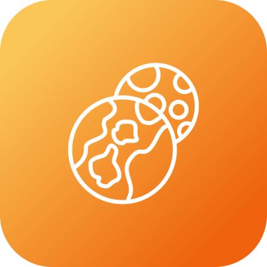 Dünya gezegeni simgesi, vektör illüstrasyonu basit tasarım