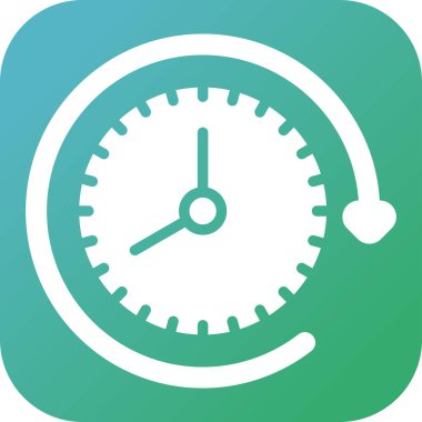 Ok ağ simgesi, vektör illüstrasyonlu saat 