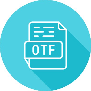 OTF dosya biçimi simgesi, vektör illüstrasyonu