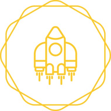 Uzay gemisi web simgesi, vektör illüstrasyonu