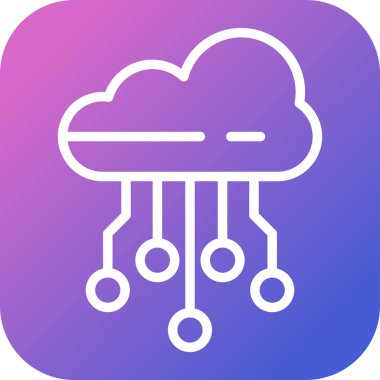 bulut hesaplama ağ simgesi, vektör illüstrasyonu           