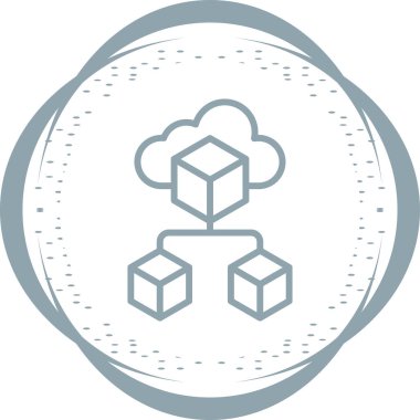 Bulut Altyapı simgesinin vektör çizimi