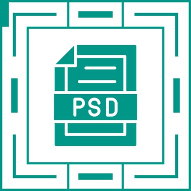 Psd Dosya simgesi, basit vektör illüstrasyonu