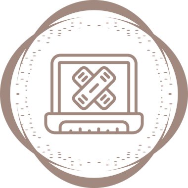 dizüstü bilgisayar simgesi, vektör illüstrasyonu basit tasarım