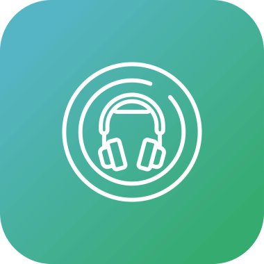 kulaklık simgesi web basit illüstrasyon