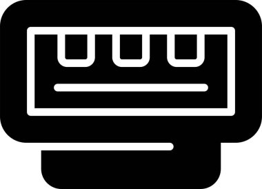 Beyaz arkaplanda izole edilmiş ince doğrusal rj45 dış hat simgesi