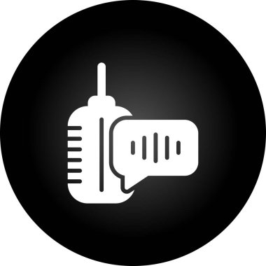 Mikrofon simgesi podcast konseptinin vektör illüstrasyonu